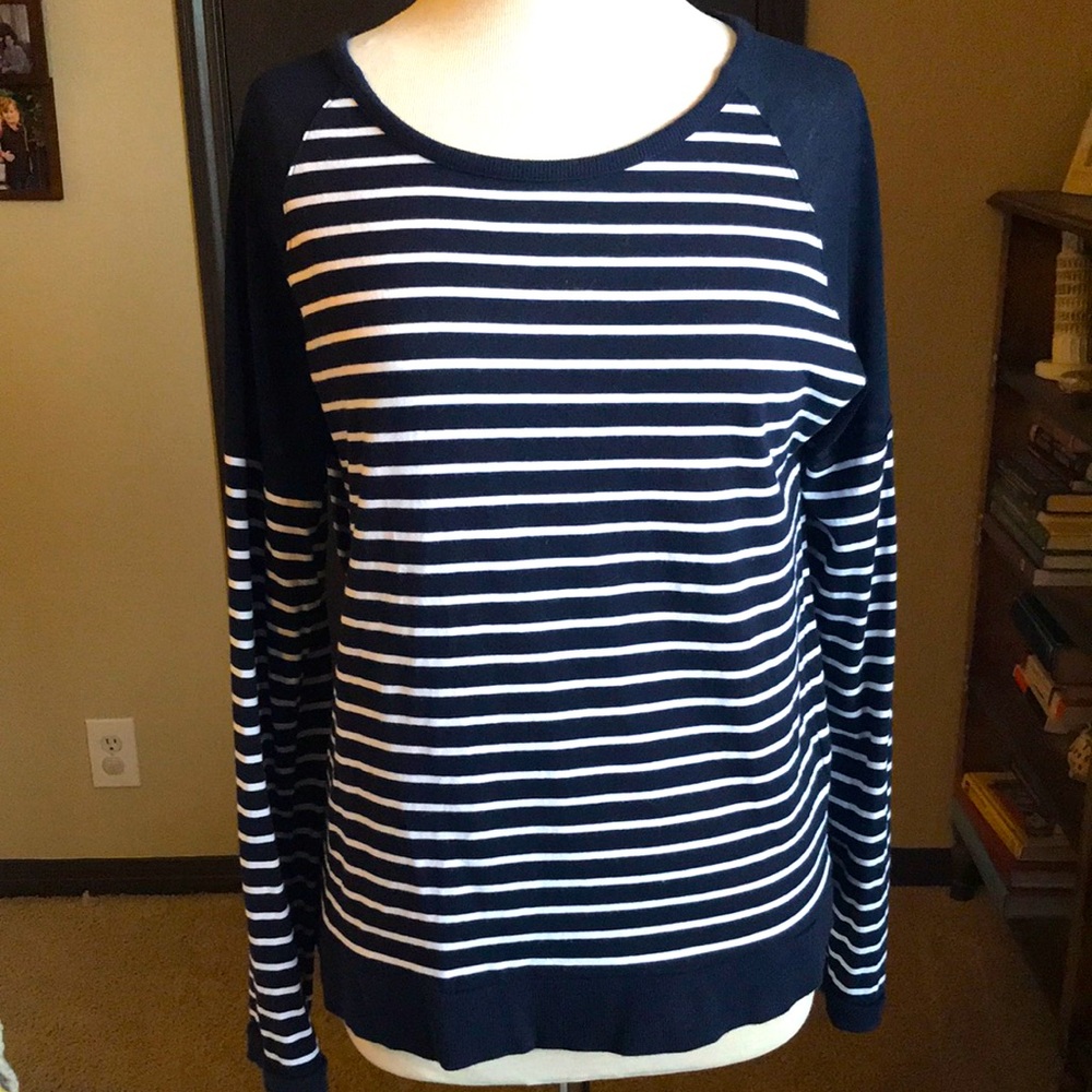 Navy blue and white stripe top by Gap